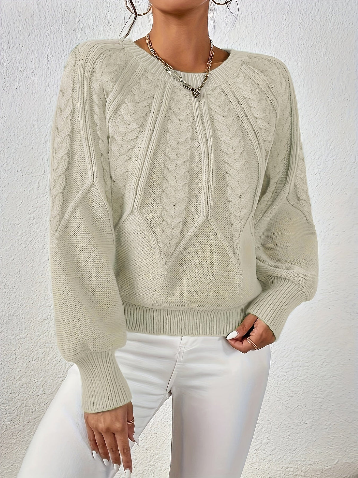 Eleanor | Oversized Cable Knit Sweater