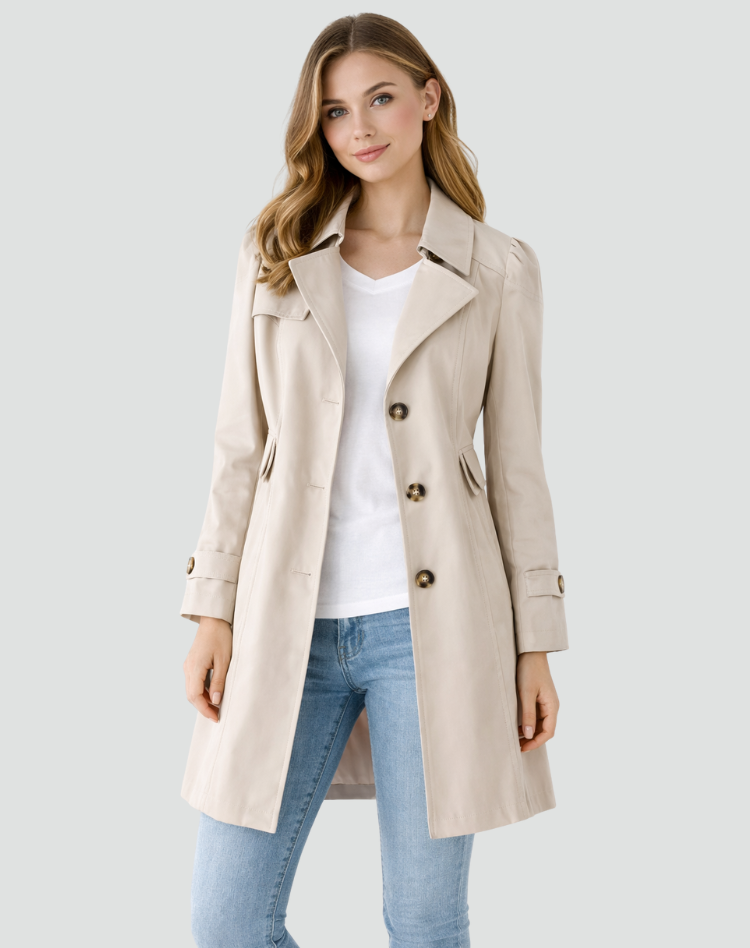 Women's Lightweight Trench Coat | Classic Lapel Jacket