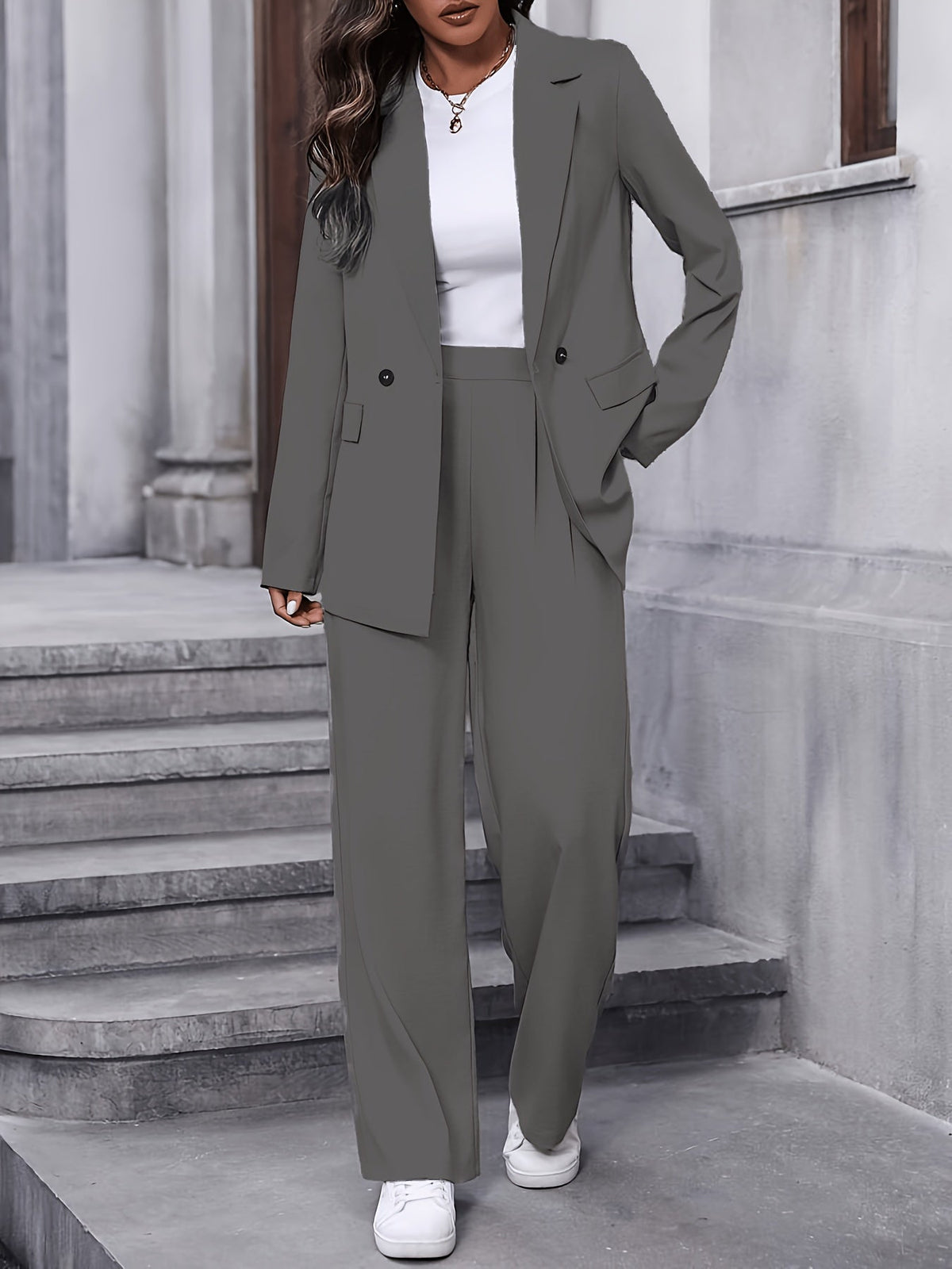 Women’s Relaxed Blazer & Wide-Leg Trouser Set