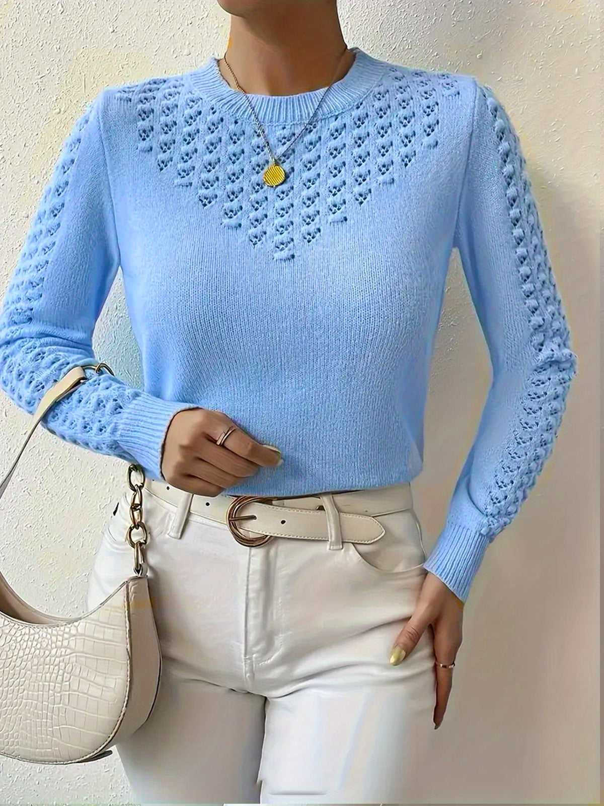 Bettany | Pointelle Crew Neck Sweater