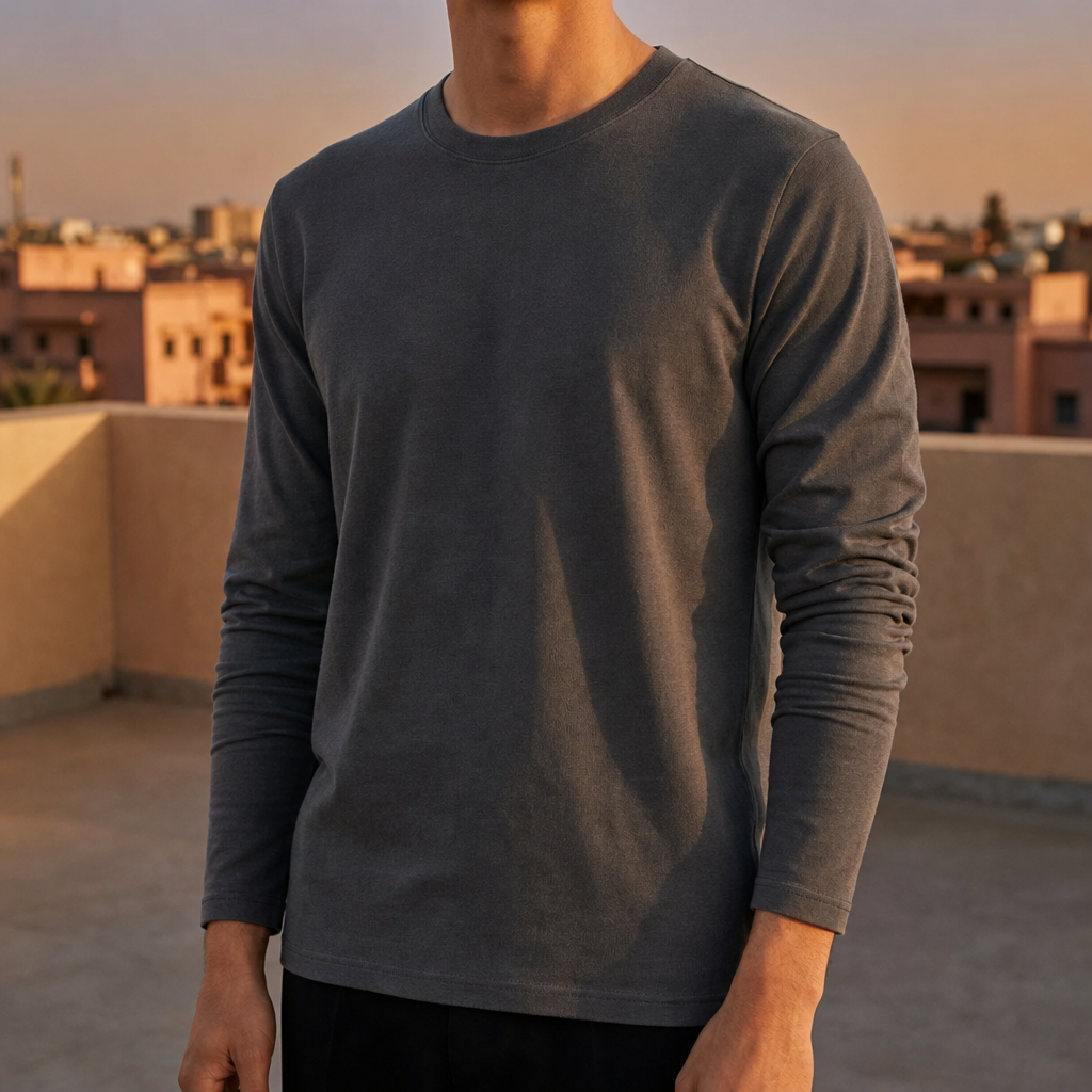 Trento Slim Crewneck Long-Sleeve Tee