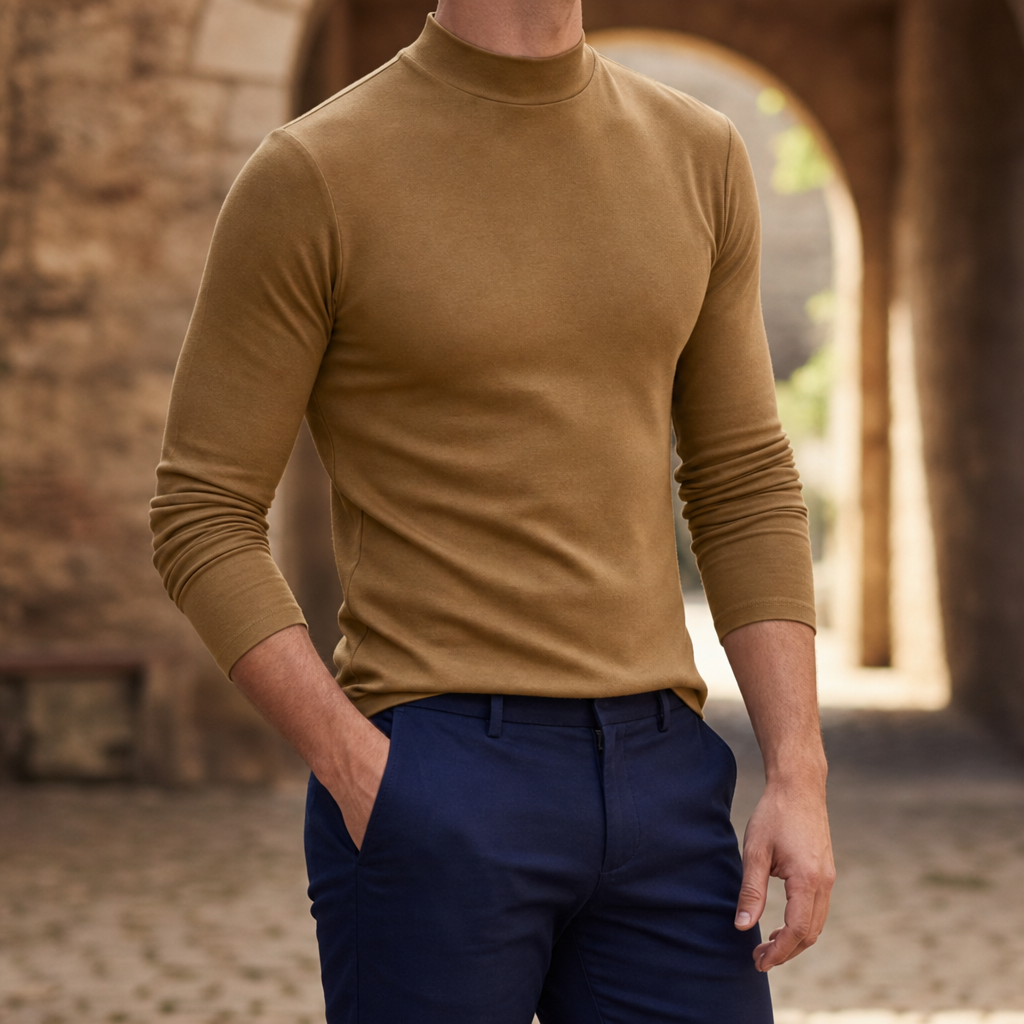 Santander Slim Fit Mock Neck