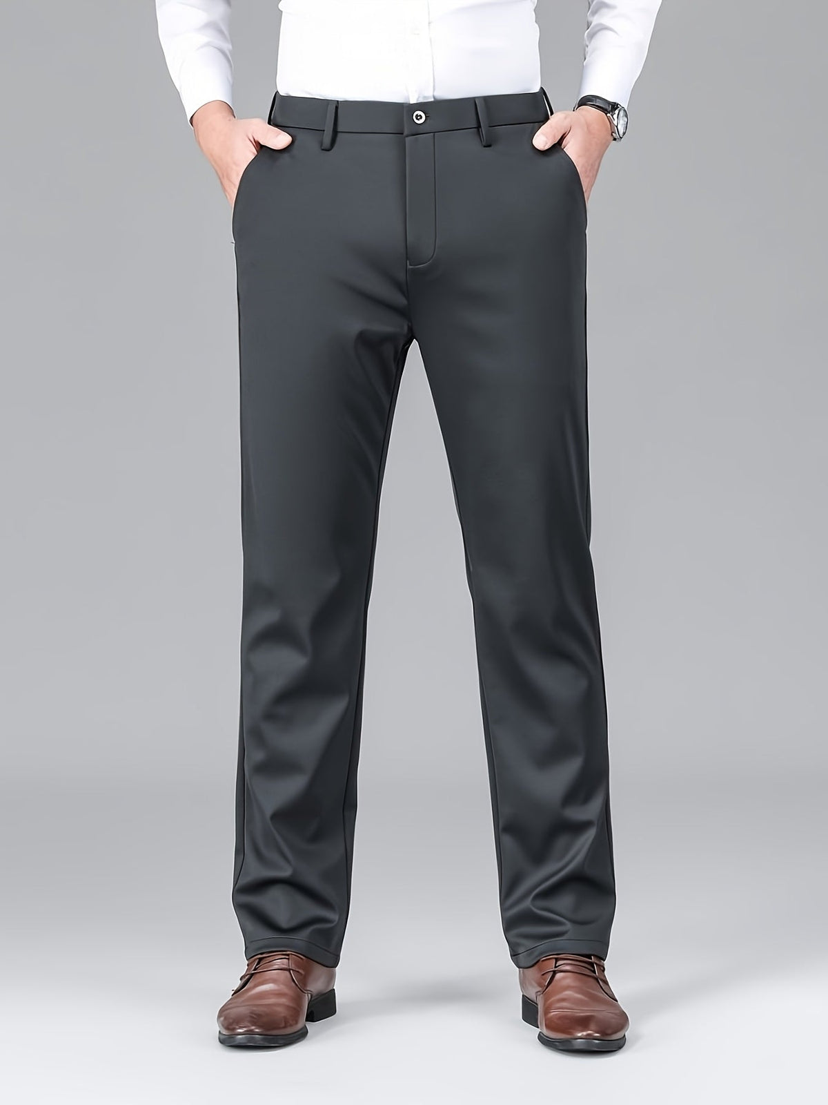 STRETCH STRAIGHT TROUSERS FOR MEN