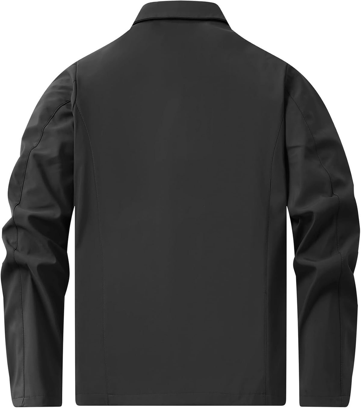 Men’s Lightweight Collared Zip Jacket – Minimalist Shirt-Collar Transitional Layer with Clean Straight-Cut Silhouette for Spring Autumn Travel Weekend Smart Casual and Everyday City Wear
