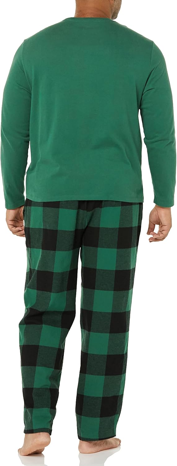 Men's Soft Flannel Pyjama Set | Long Sleeve Top & Bottoms