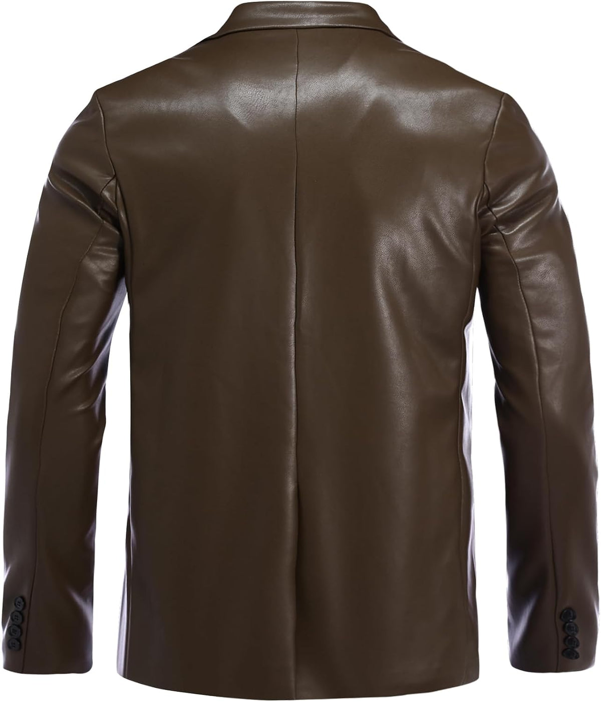 Men’s Faux-Leather Tailored Blazer – Regular-Fit Two-Button Lapel Jacket for Business Casual Office Evenings Autumn Travel and Refined Everyday City Dressing