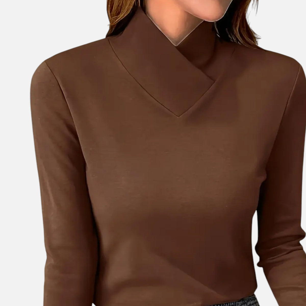 Women’s Wrap Neck Long Sleeve Top