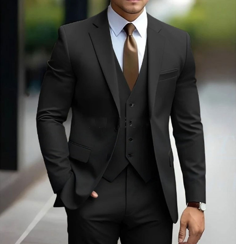 Men's Slim Fit 3-Piece Suit Set with Waistcoat