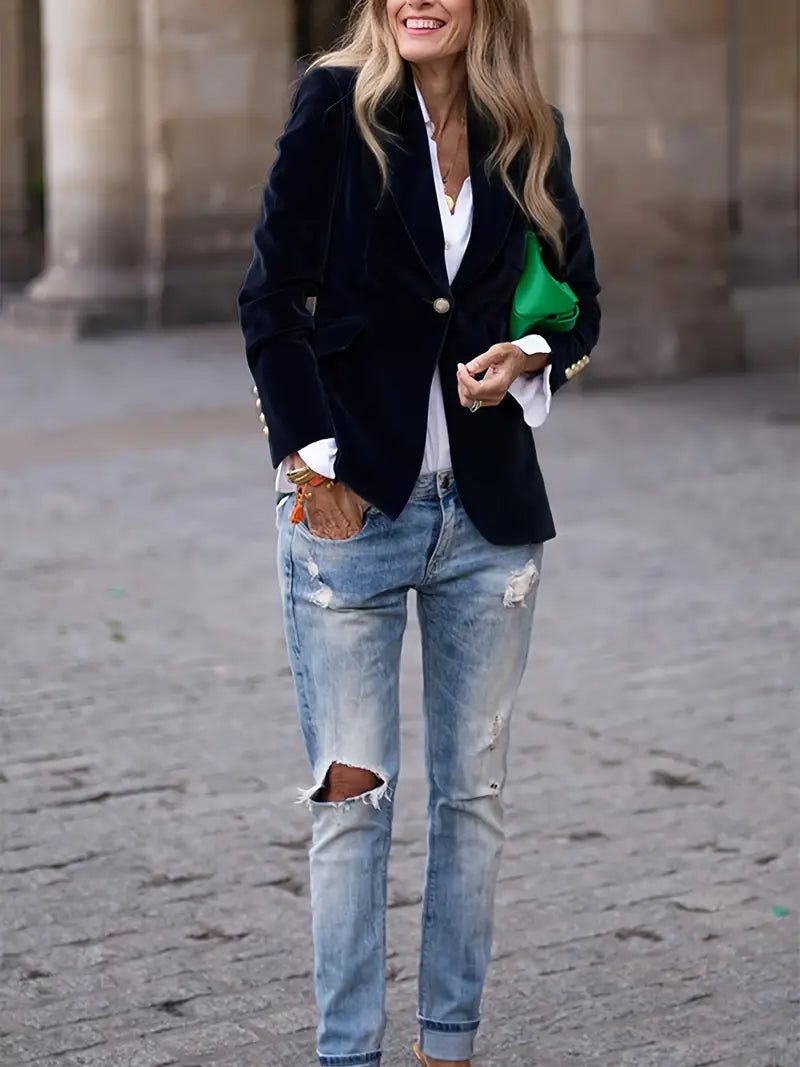 Alessandra | Velvet Blazer