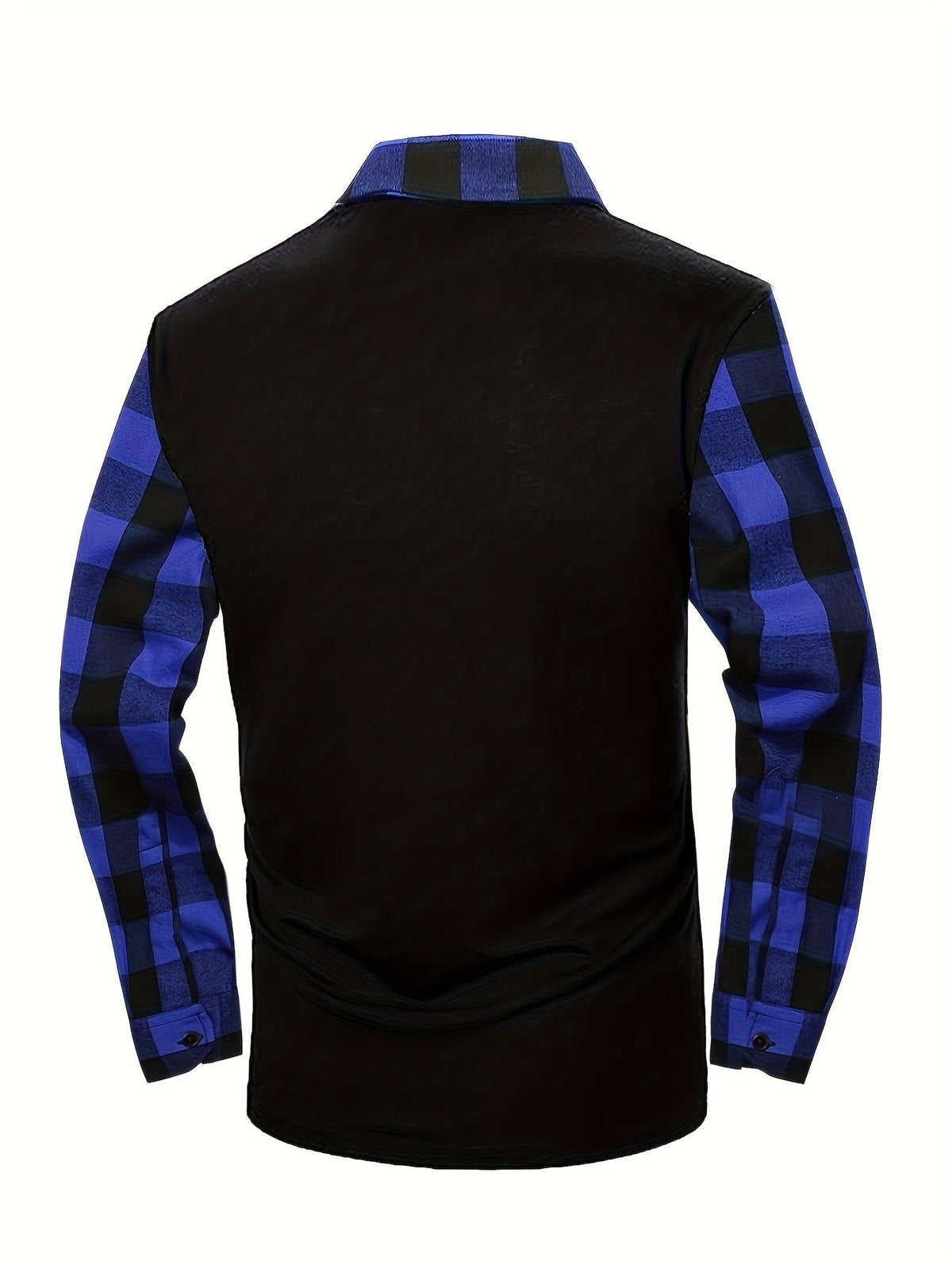 Men's Half-Zip Checked Shirt | Contrast Sleeve Design
