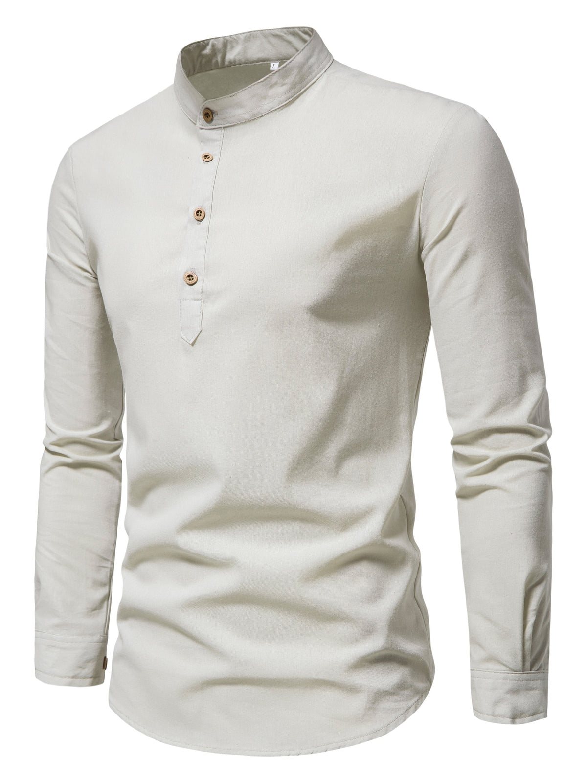 STAND COLLAR COTTON SHIRT FOR MEN