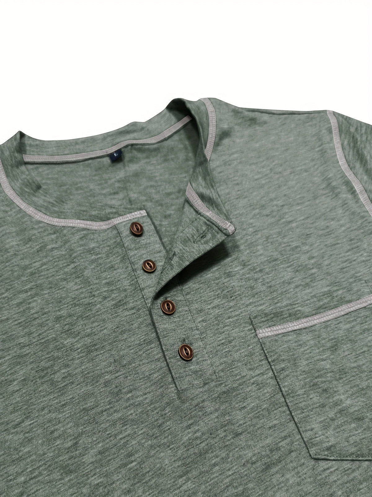 Reuben | Contrast-Stitch Long Sleeve Henley