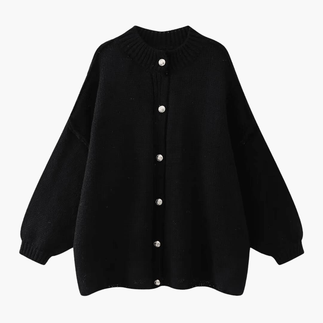 Celeste | Oversized Knit Button-Up Front Ribbed Cuffs Cardigan