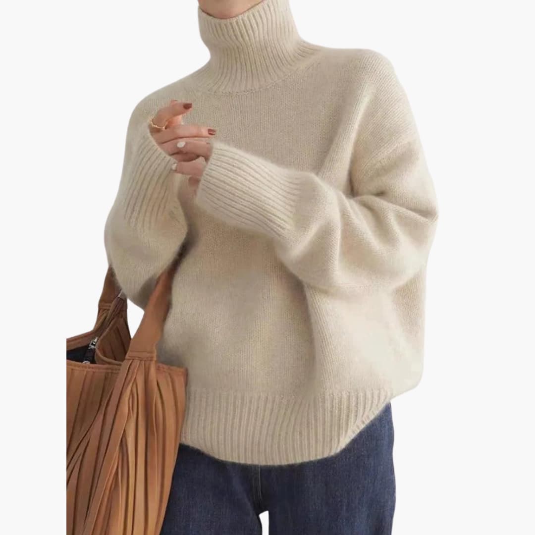 Natalia | Ribbed Hem Turtleneck Sweater