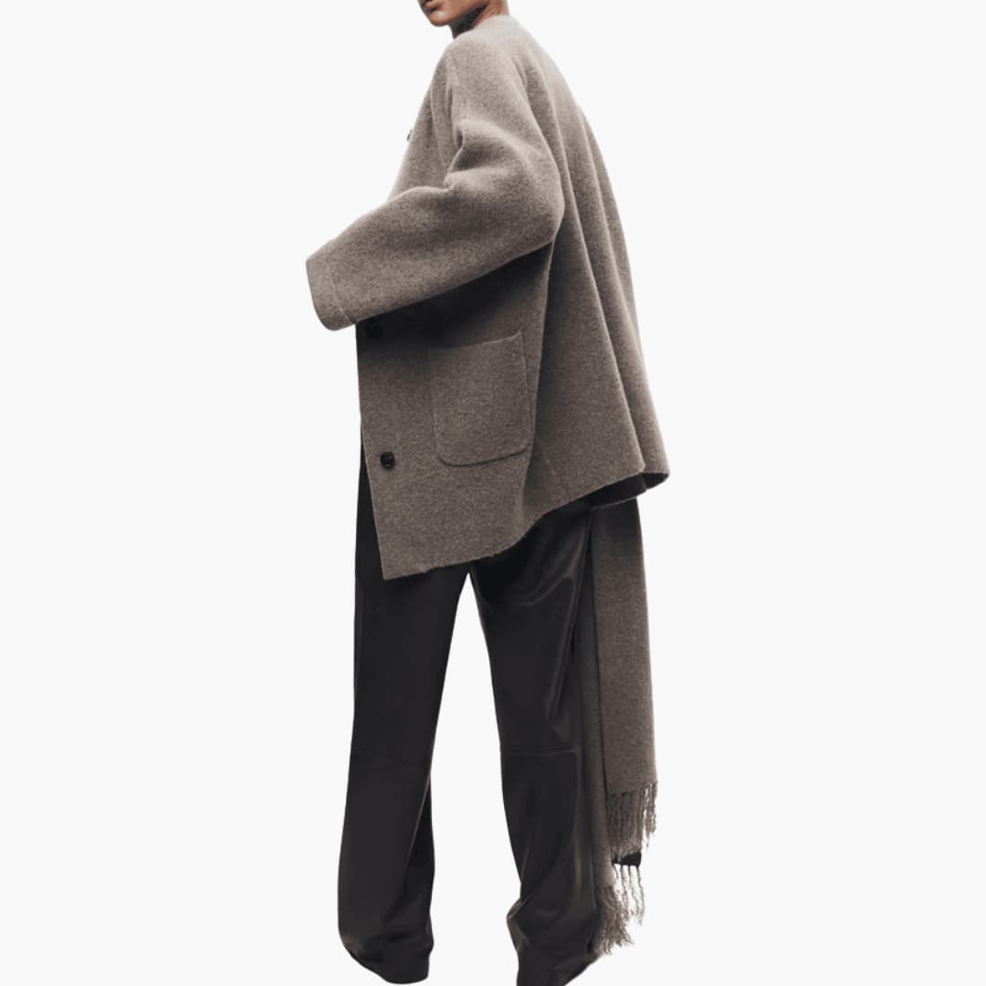 Viola | Button-Up Matching Scarf Cardigan