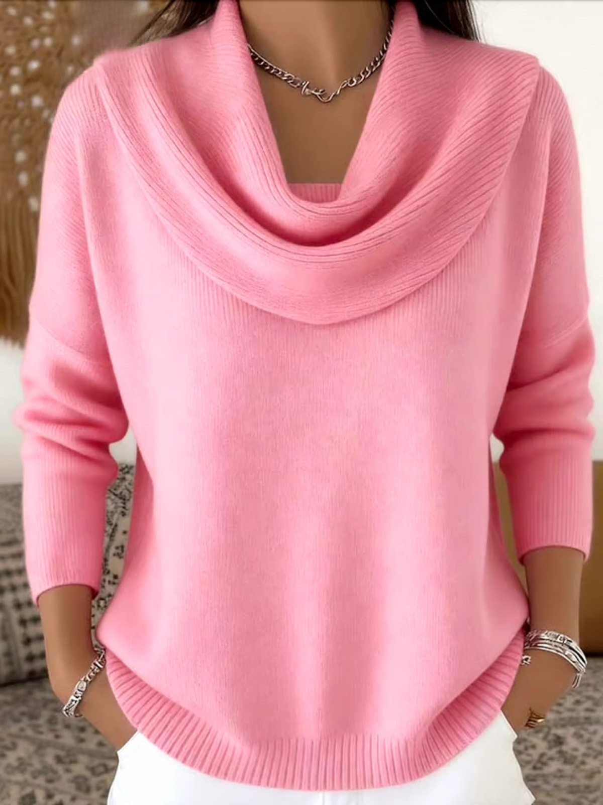 Women’s Cowl Neck Knitted Jumper