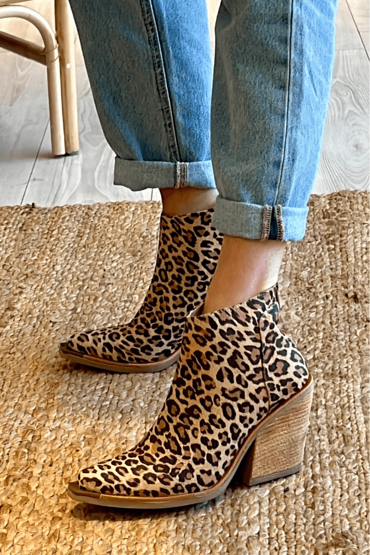 Leocadia | Animal Print Block Heel Ankle Boots