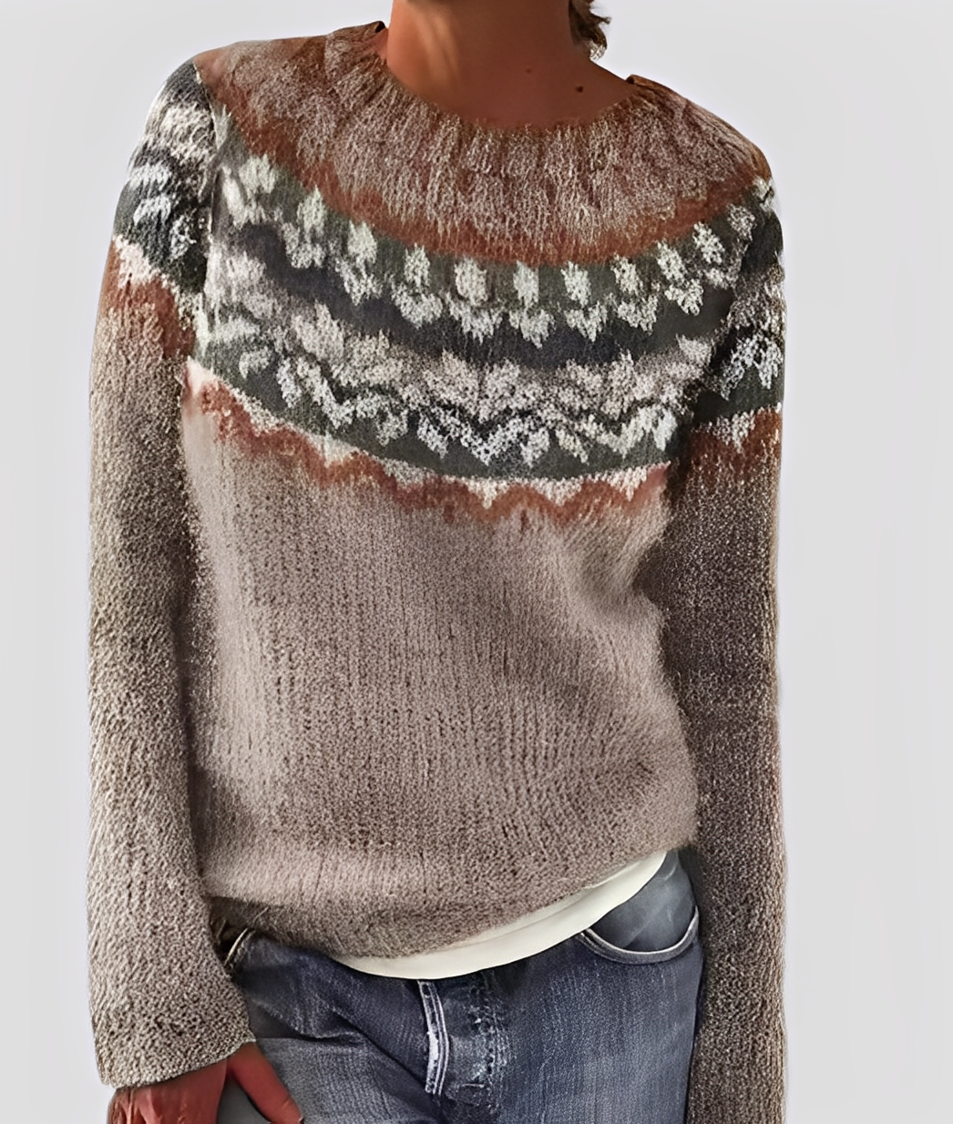 Women's Marled Crew Neck Jumper Relaxed Fit