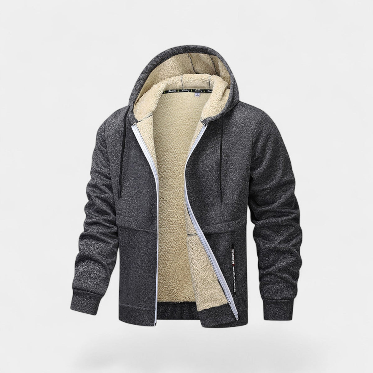 Men's Hooded Sherpa-Lined Zip-Up Cardigan | Logan