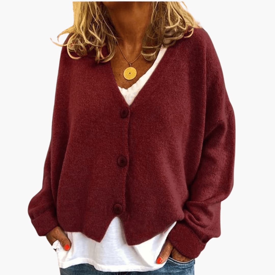 Brooke | Knitted Button V-Neckline Cardigan