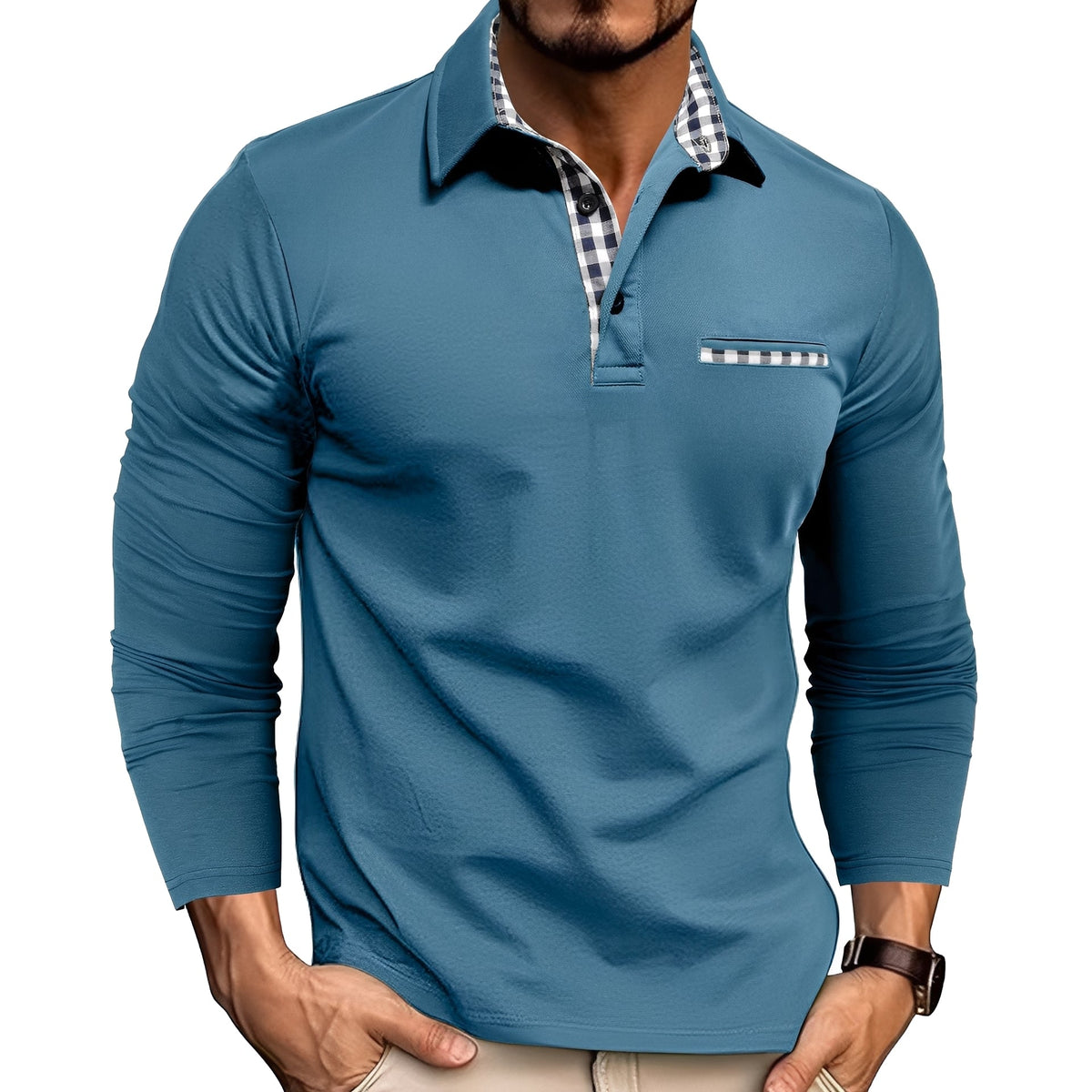 Rupert - Loose Polo Shirt with Long Sleeves for Men