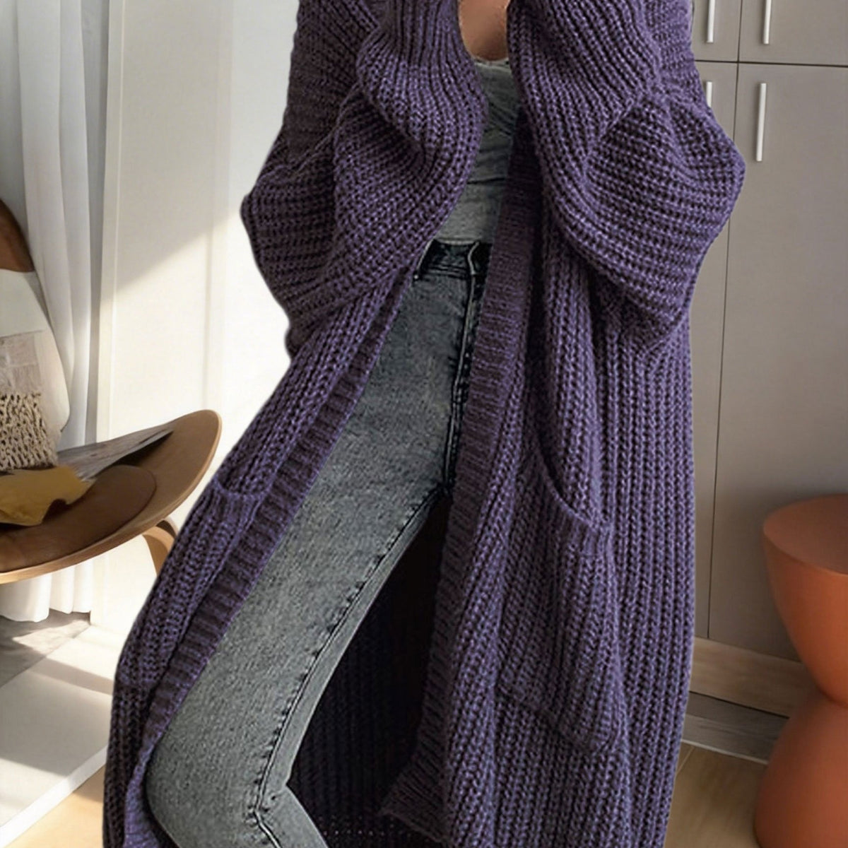 Noelle | Oversized Longline Duster Pockets Cardigan