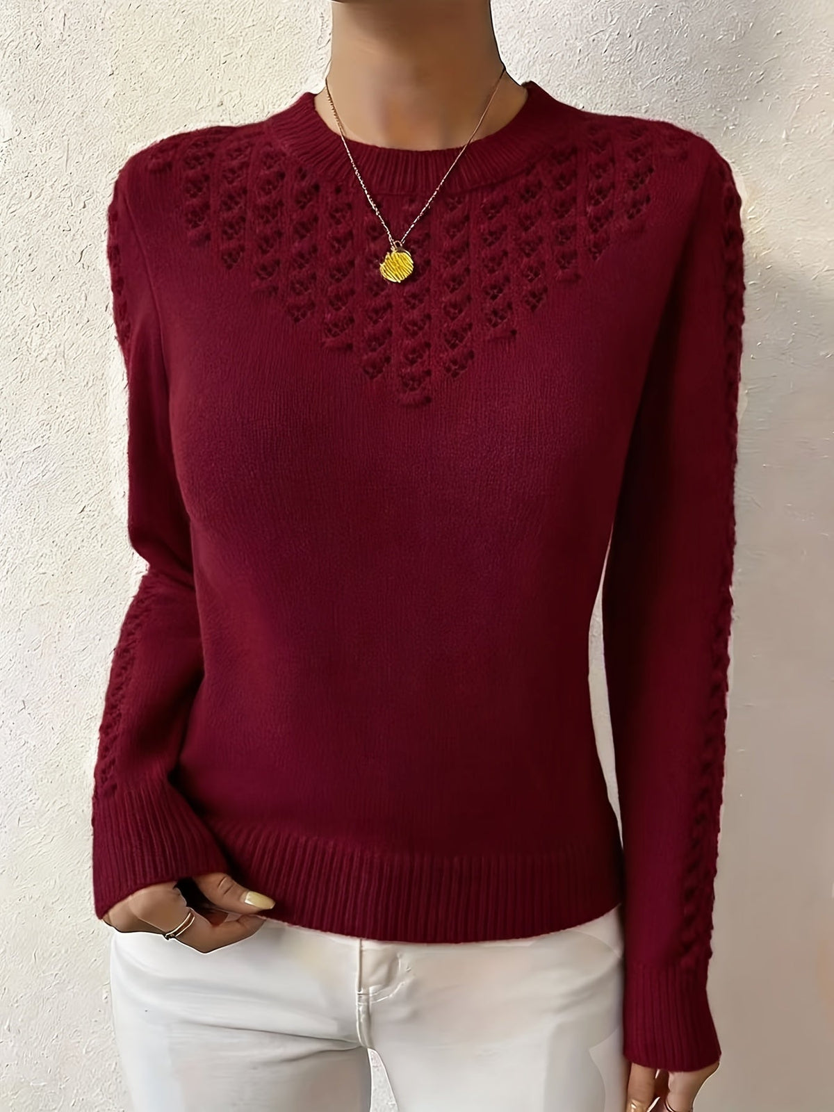 Bettany | Pointelle Crew Neck Sweater