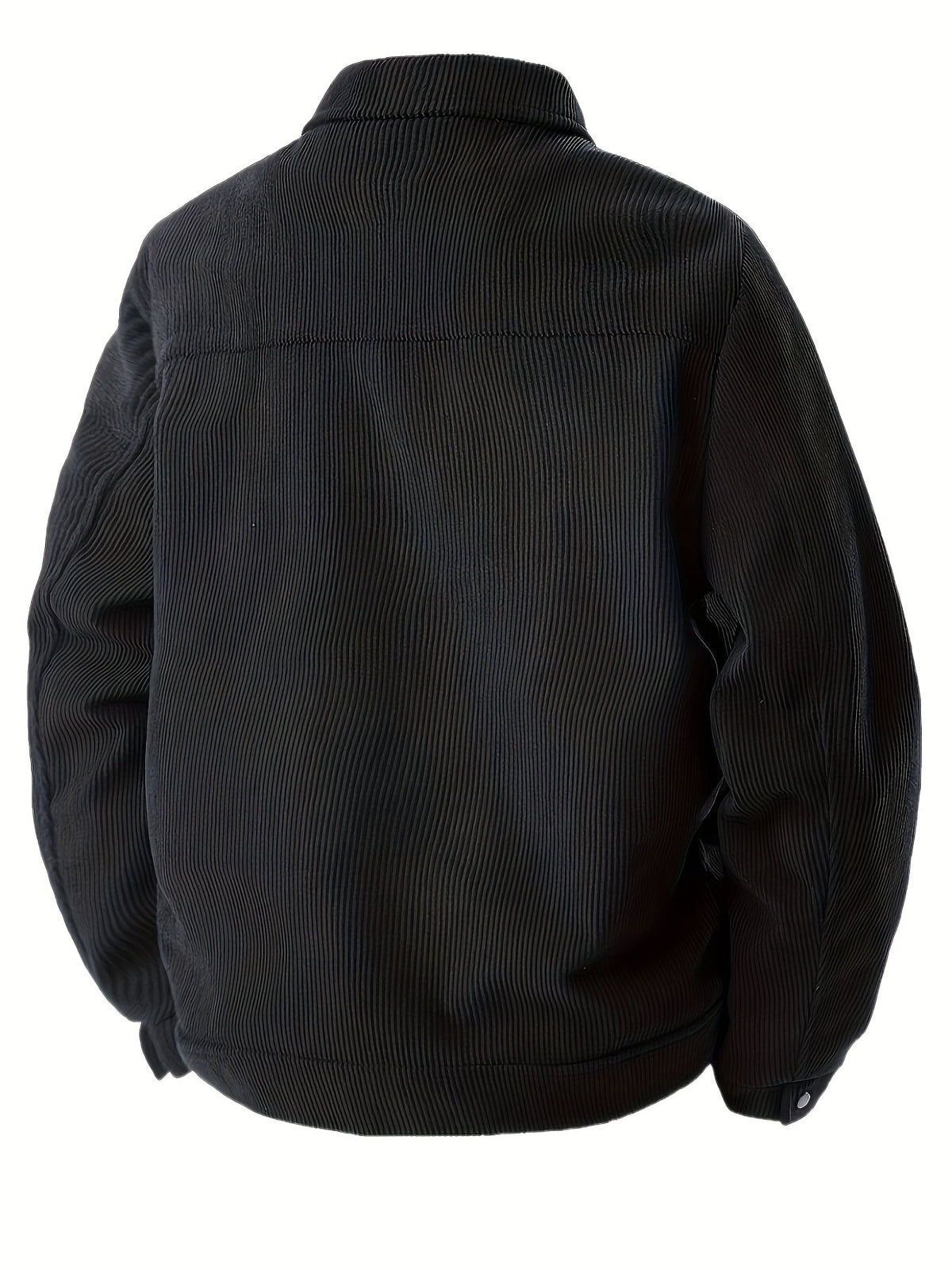 Men's Ribbed Snap Button Casual Jacket