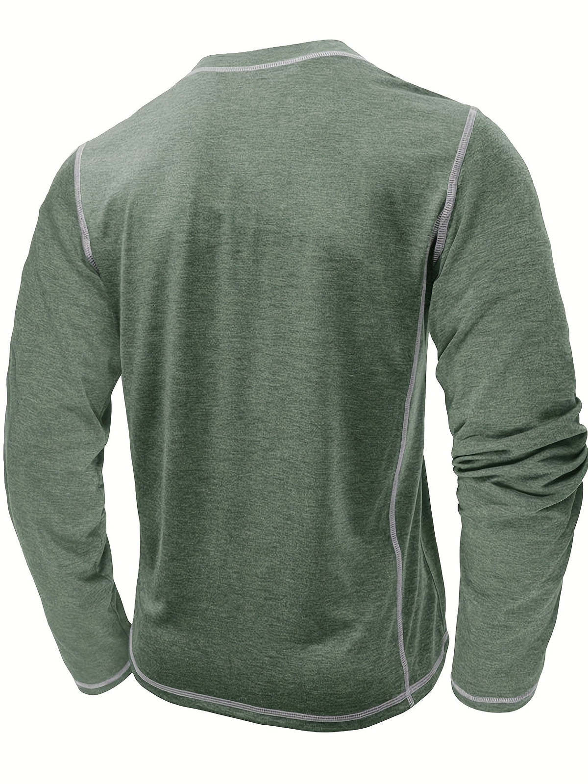 Reuben | Contrast-Stitch Long Sleeve Henley