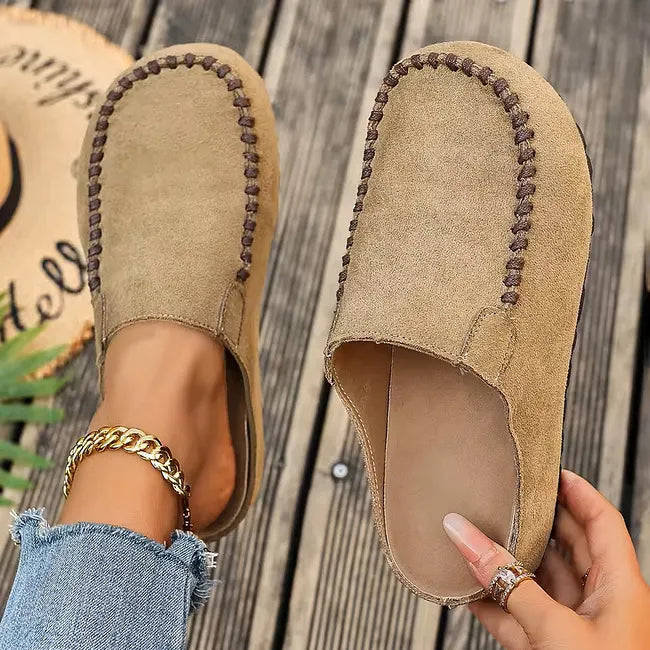 Danica | Closed-Toe Suede Slip-On Clogs