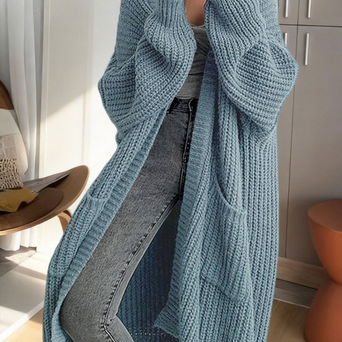 Noelle | Oversized Longline Duster Pockets Cardigan