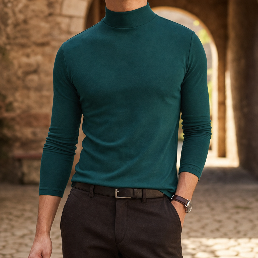 Santander Slim Fit Mock Neck