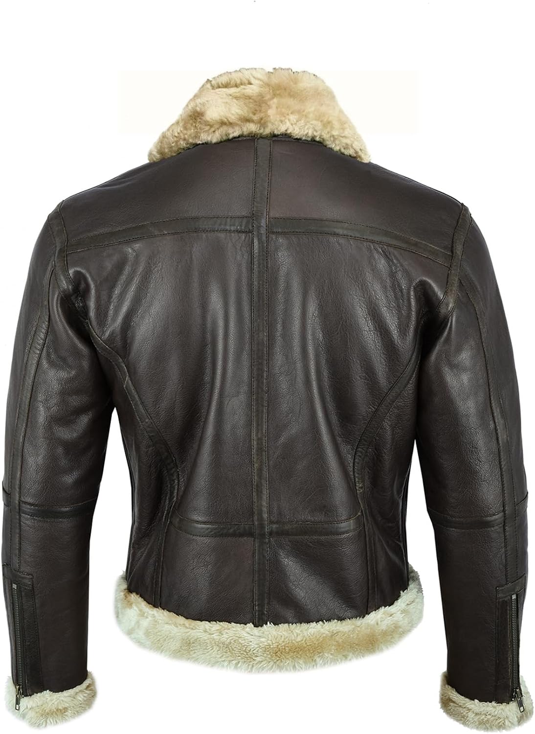 Men’s Shearling Aviator Leather Jacket – Vintage Flight Style Winter Outerwear
