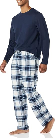 Men's Soft Flannel Pyjama Set | Long Sleeve Top & Bottoms