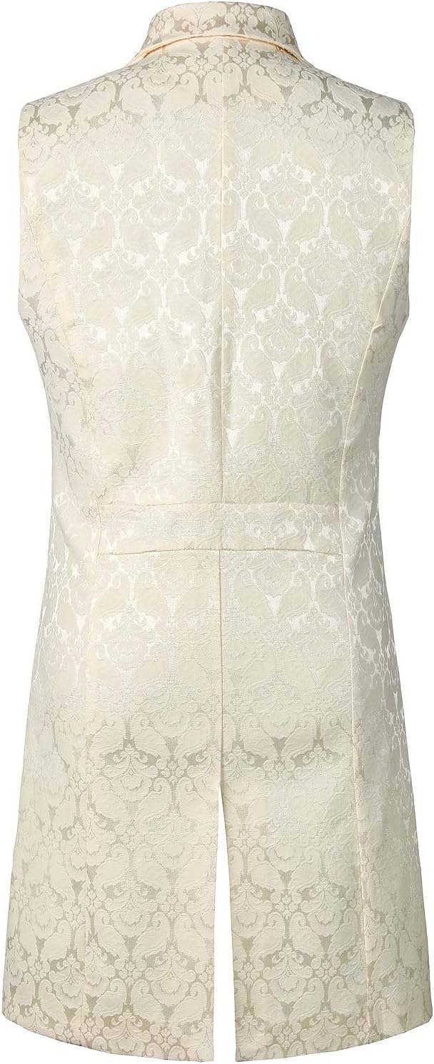 Men’s Double-Breasted Steampunk Tailcoat Waistcoat with Lapels – Slim Fit Gothic Style for Halloween and Cosplay