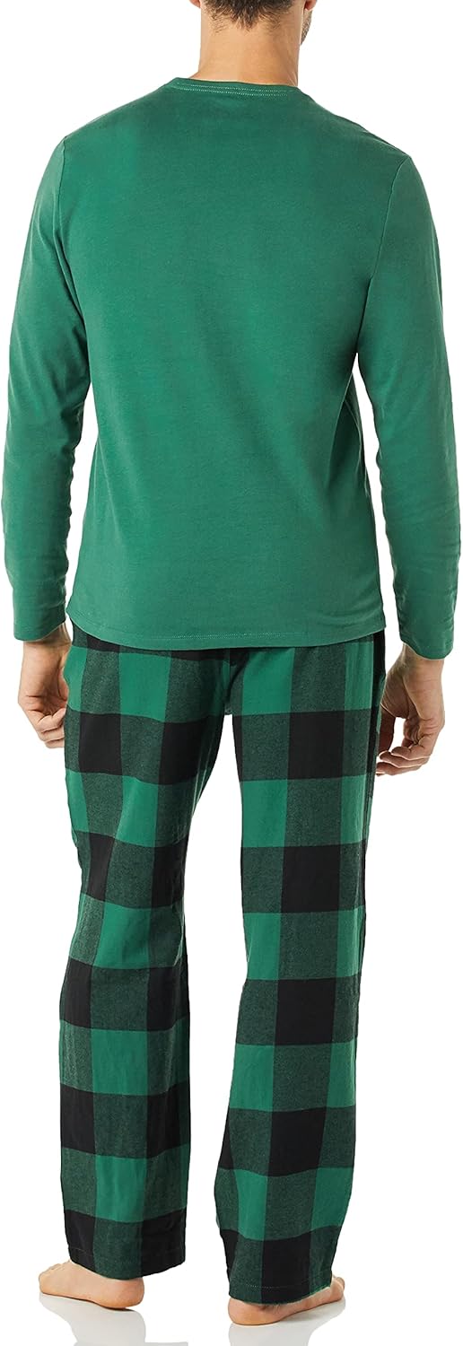 Men's Soft Flannel Pyjama Set | Long Sleeve Top & Bottoms