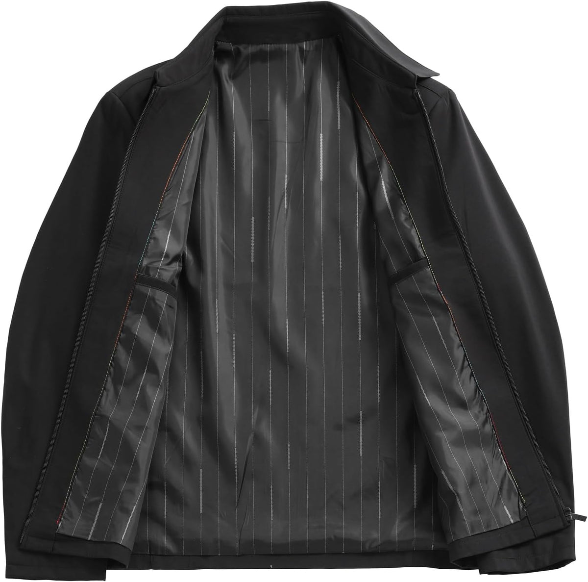 Men’s Lightweight Collared Zip Jacket – Minimalist Shirt-Collar Transitional Layer with Clean Straight-Cut Silhouette for Spring Autumn Travel Weekend Smart Casual and Everyday City Wear