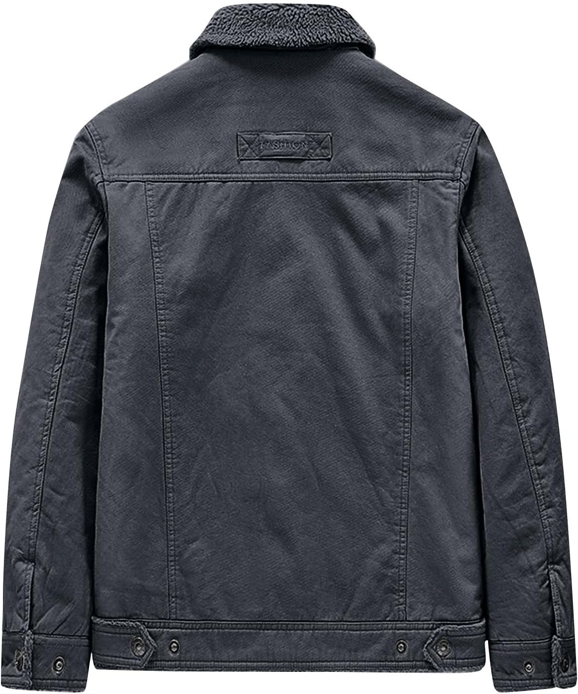 Men’s Fleece-Lined Winter Jacket – Sherpa Collar Multi-Pocket Utility Layer for Outdoor Travel Weekend Casual Wear and Everyday Cold-Weather Styling