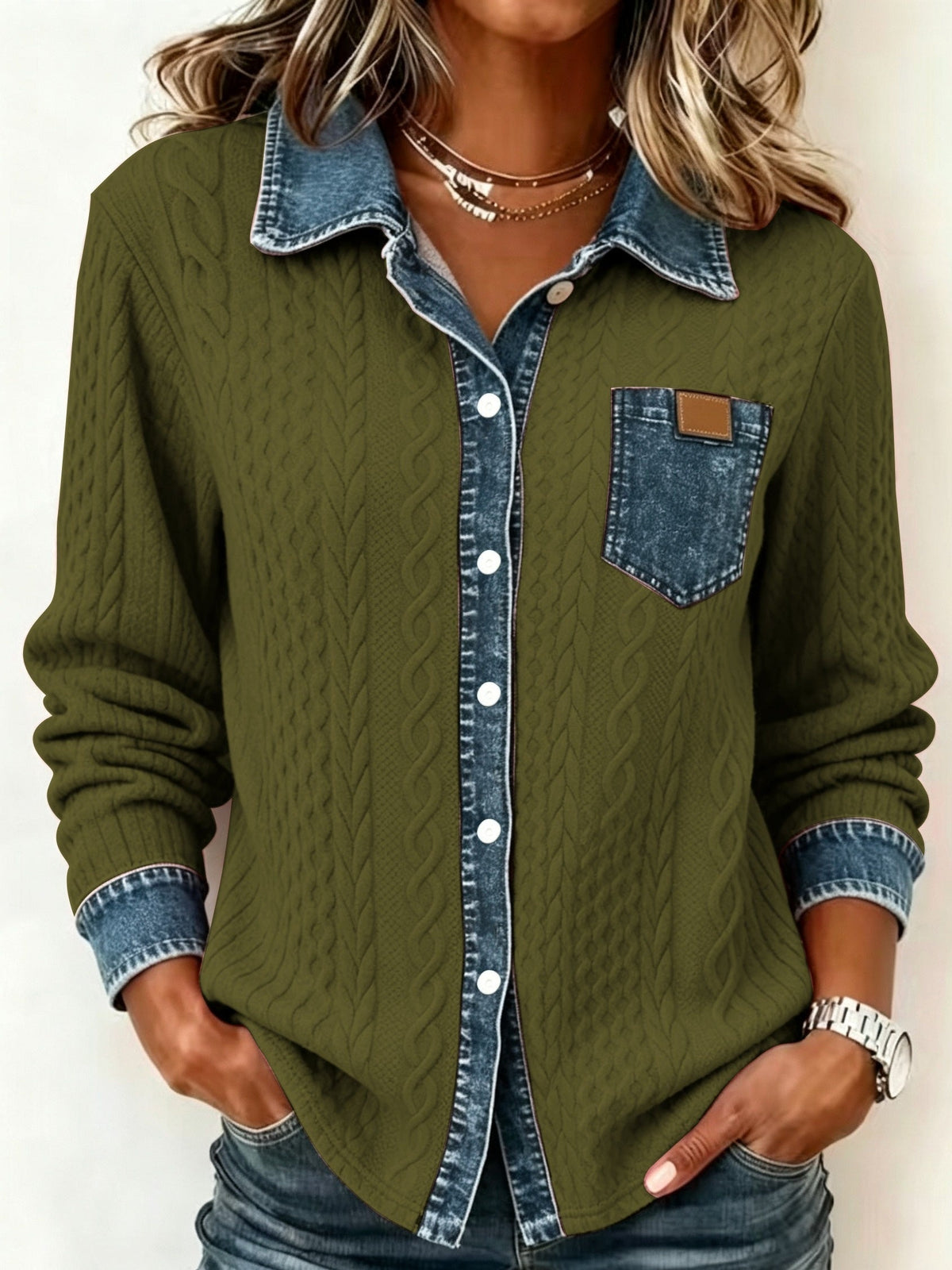 Greta | Textured Button-Up Shirt