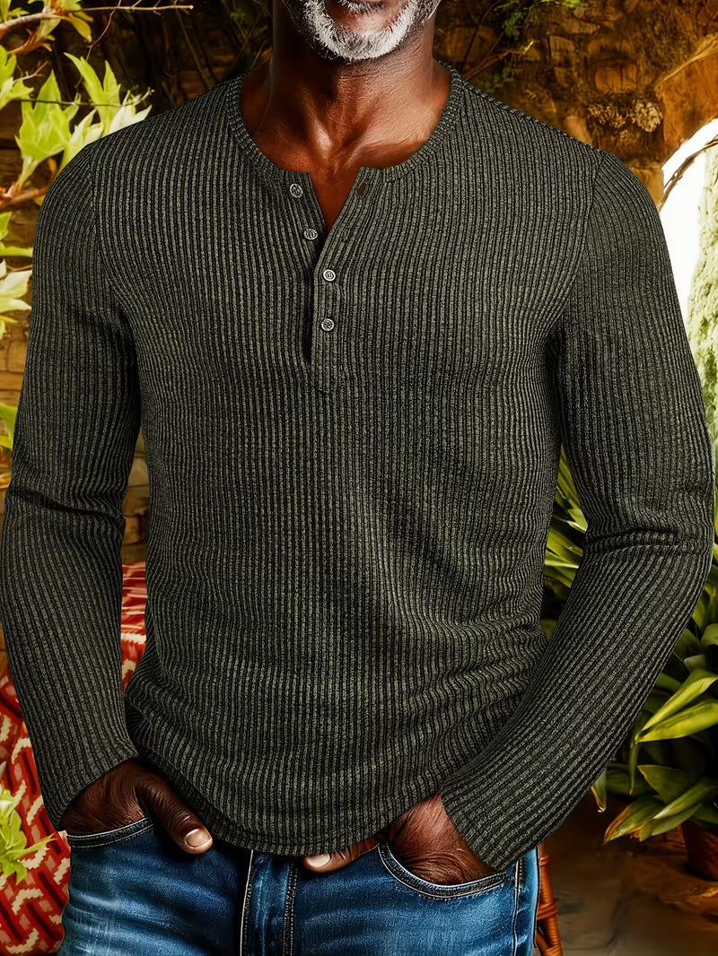 TEXTURED HENLEY SHIRT FOR MEN