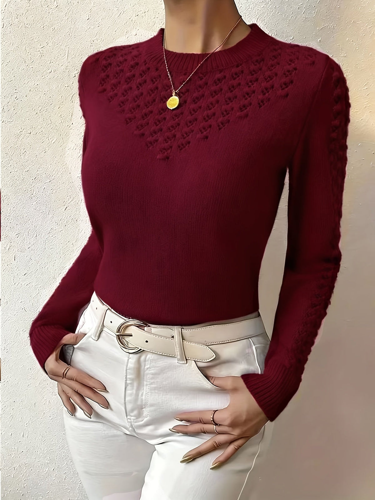 Bettany | Pointelle Crew Neck Sweater