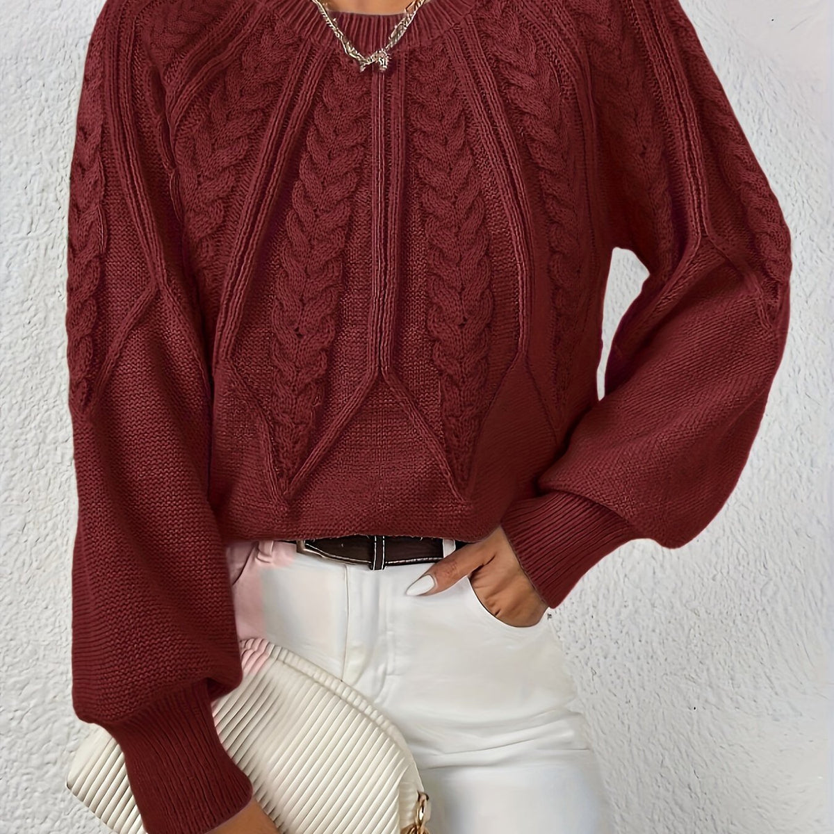 Eleanor | Oversized Cable Knit Sweater