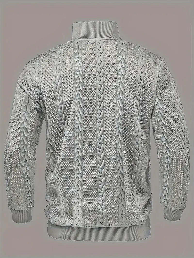 Sutton Men's Cable Knit Henley Sweater