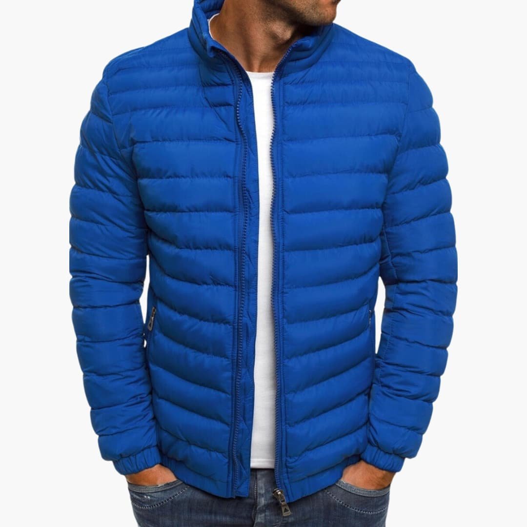 Men’s Lightweight Puffer Jacket with Stand Collar