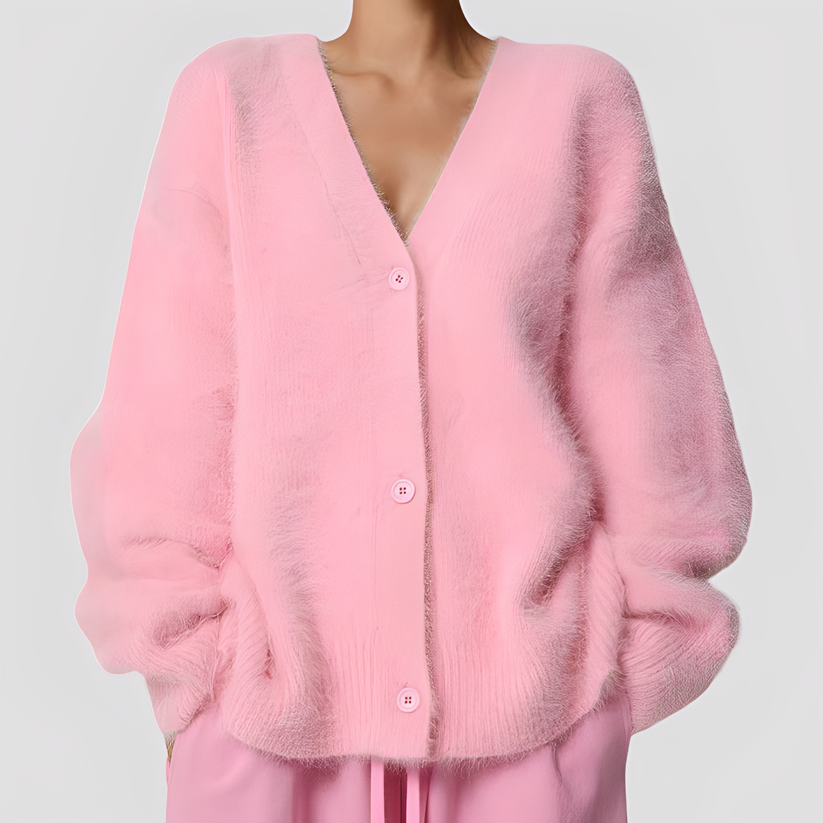 Lavena - Comfortable sweater with button placket