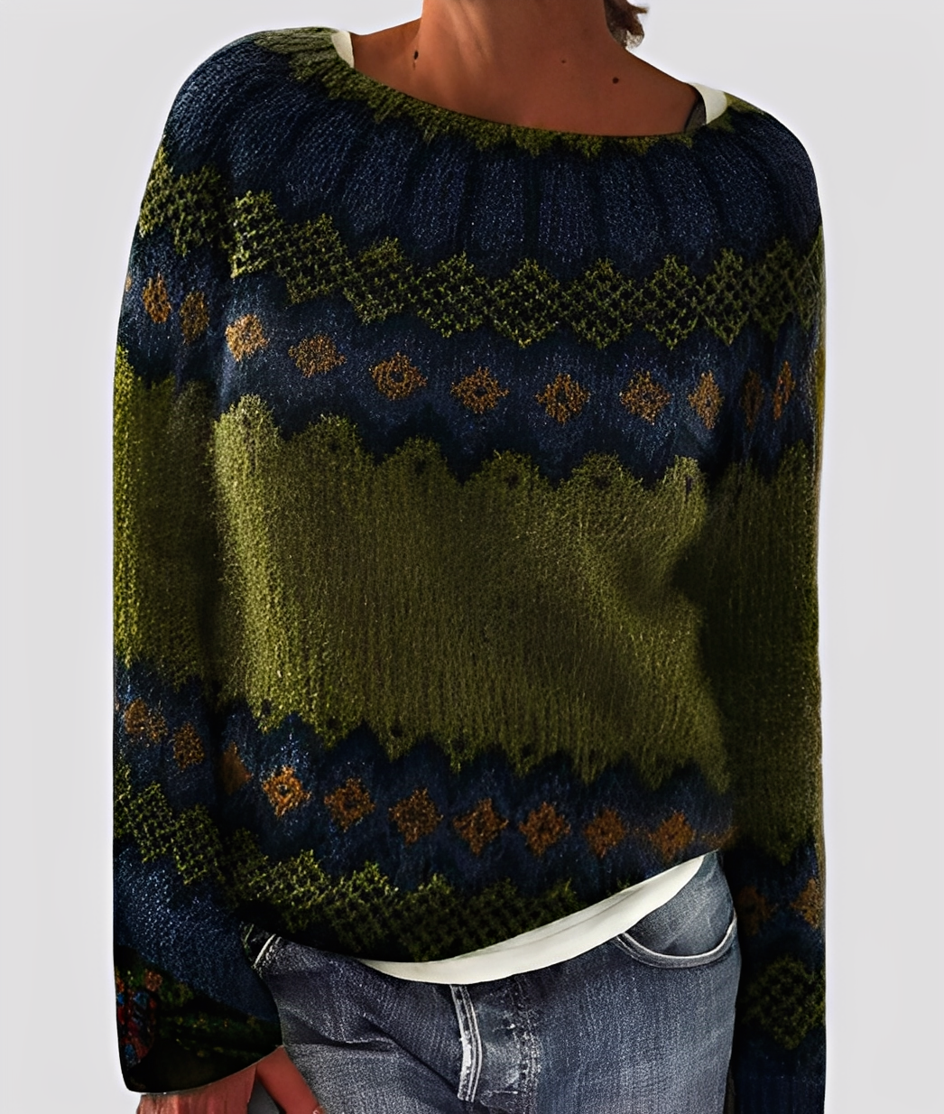 Women's Marled Crew Neck Jumper Relaxed Fit
