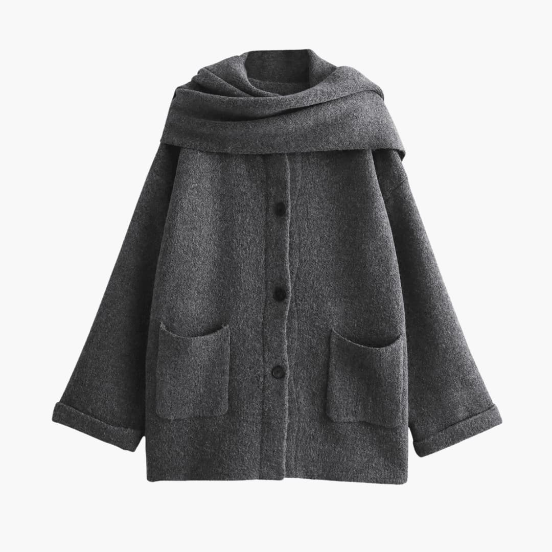 Viola | Button-Up Matching Scarf Cardigan