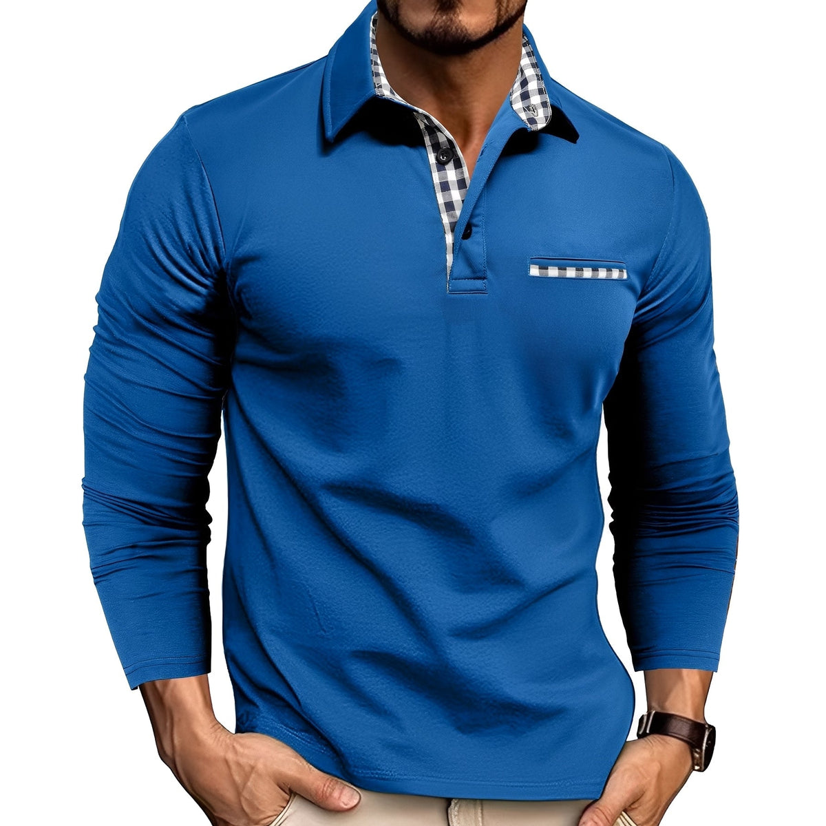 Rupert - Loose Polo Shirt with Long Sleeves for Men