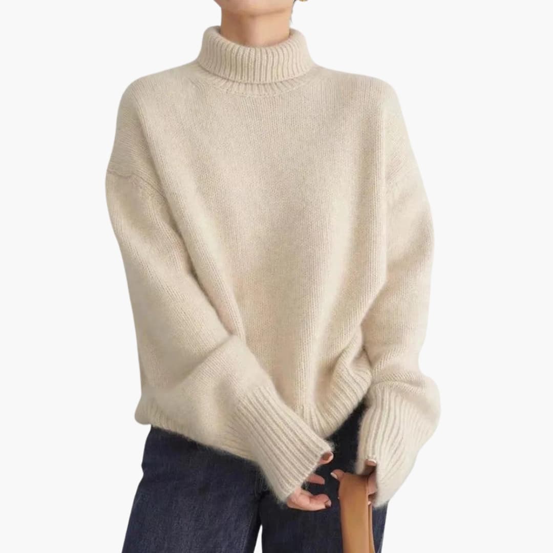 Natalia | Ribbed Hem Turtleneck Sweater