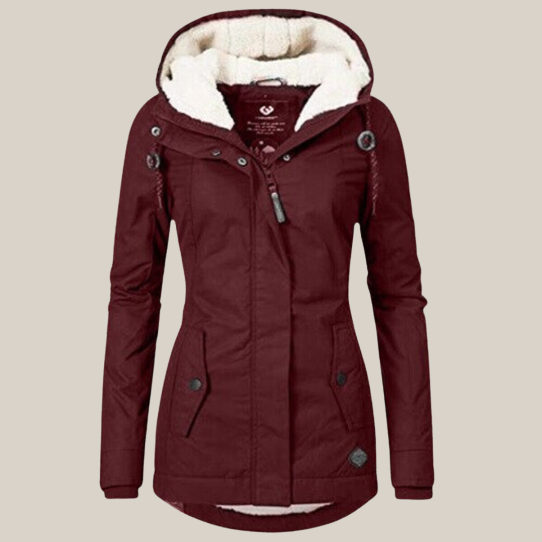 Women's Fleece-Lined Winter Jacket with Hood